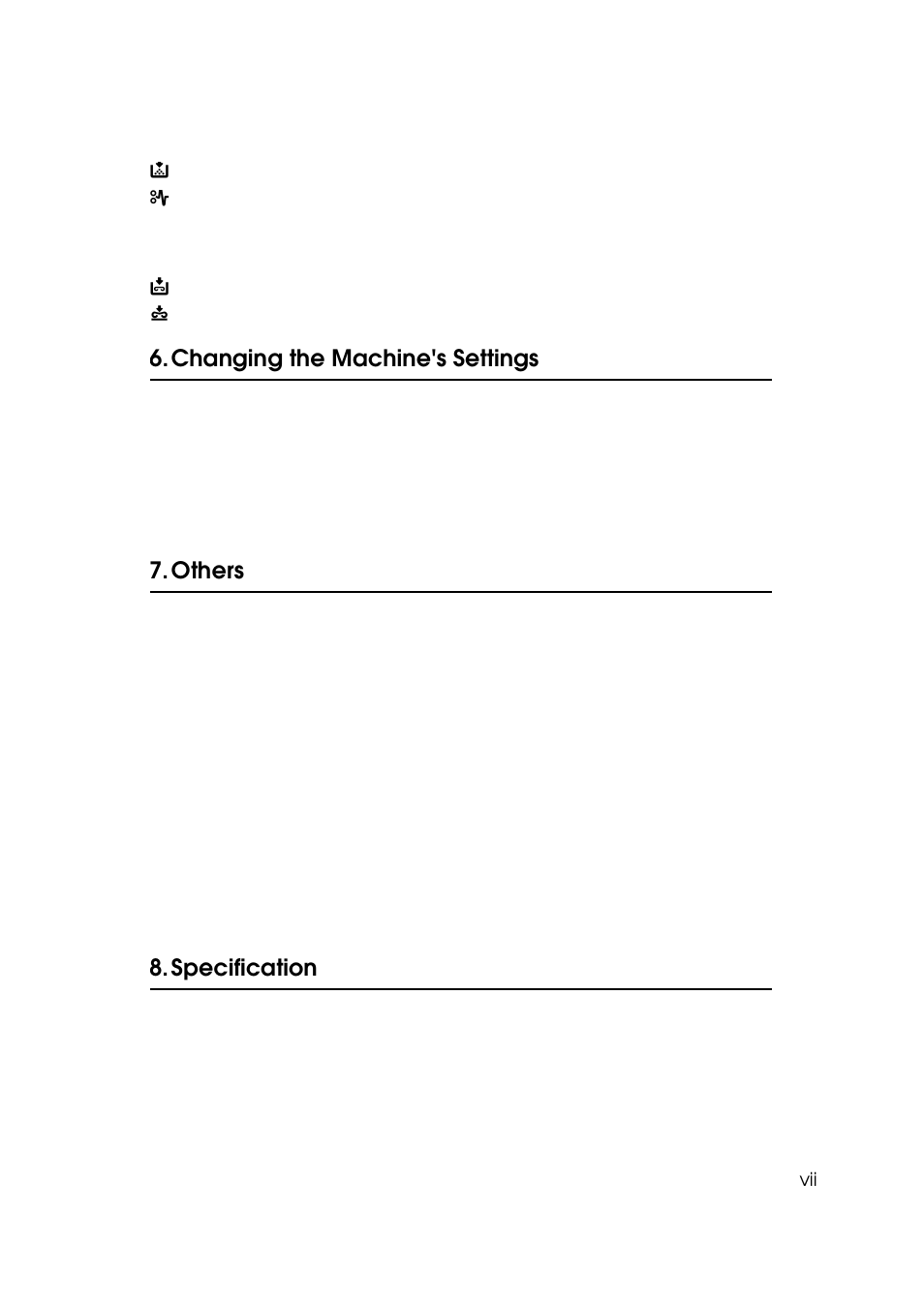 Changing the machine's settings, Others, Specification | Lanier 5625 User Manual | Page 11 / 180