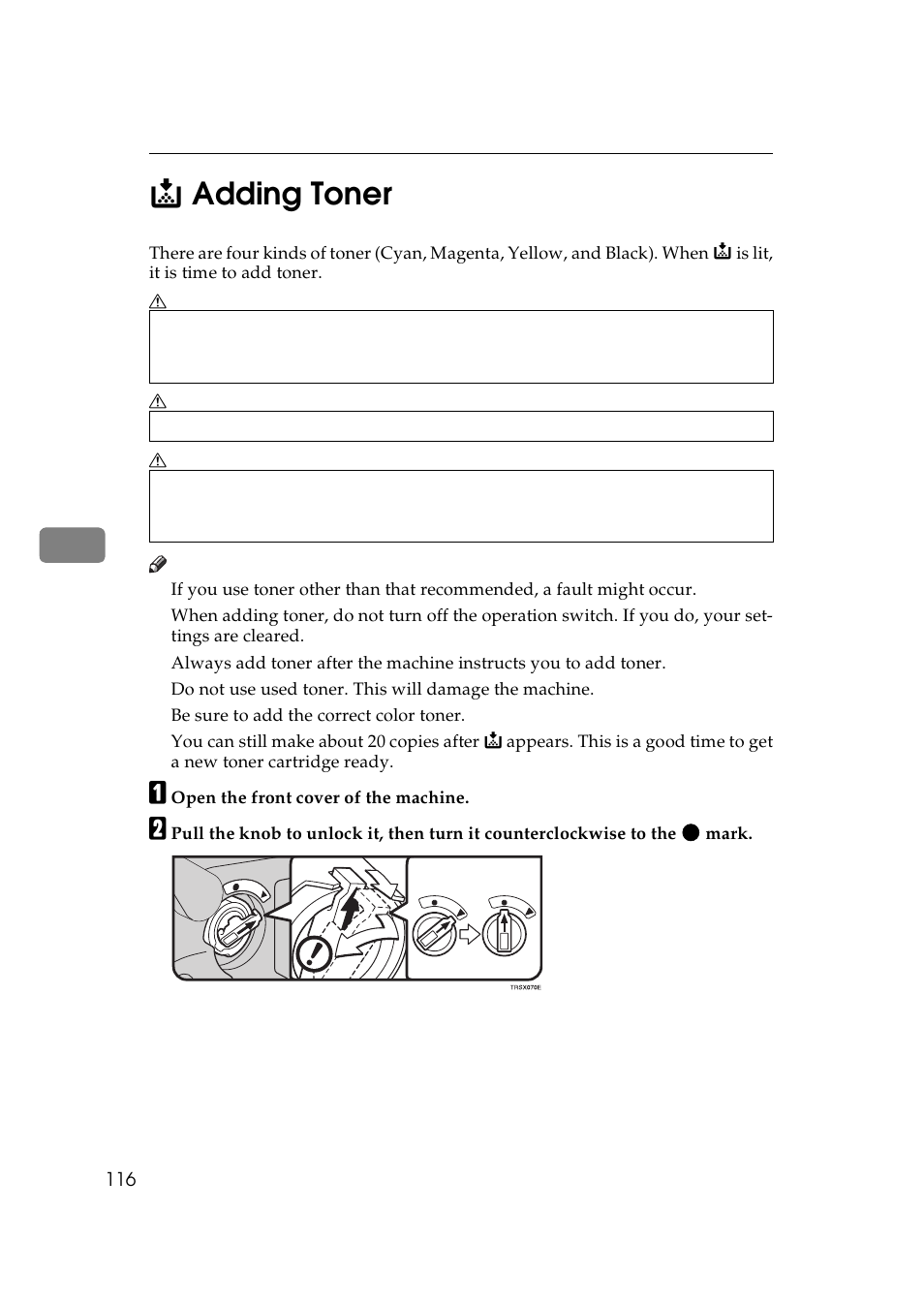 D adding toner, Adding toner, 5d adding toner | Lanier 5625 User Manual | Page 128 / 180