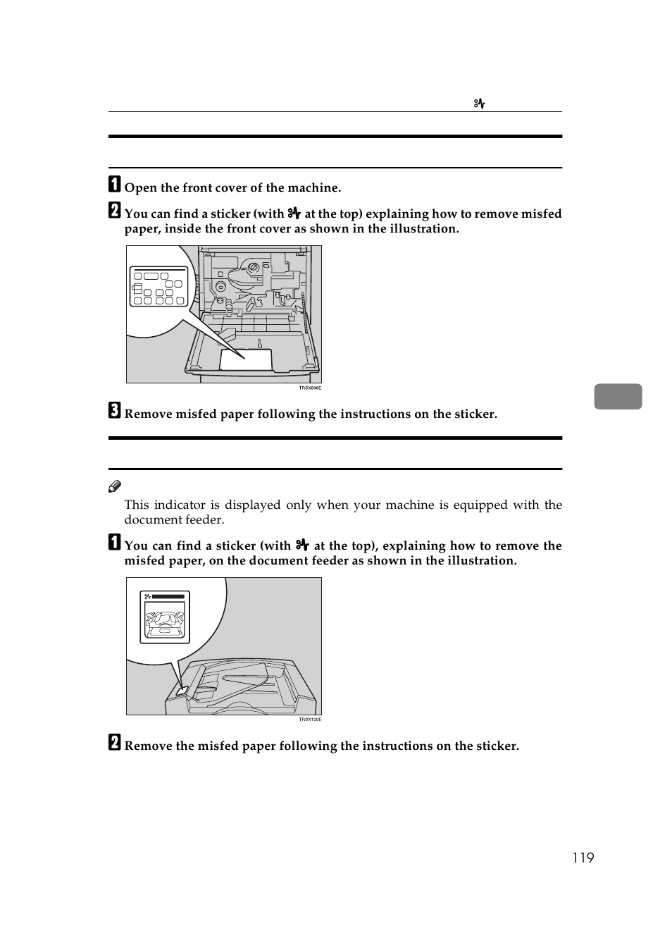 When a, b, c or y is displayed, When p is displayed | Lanier 5625 User Manual | Page 131 / 180