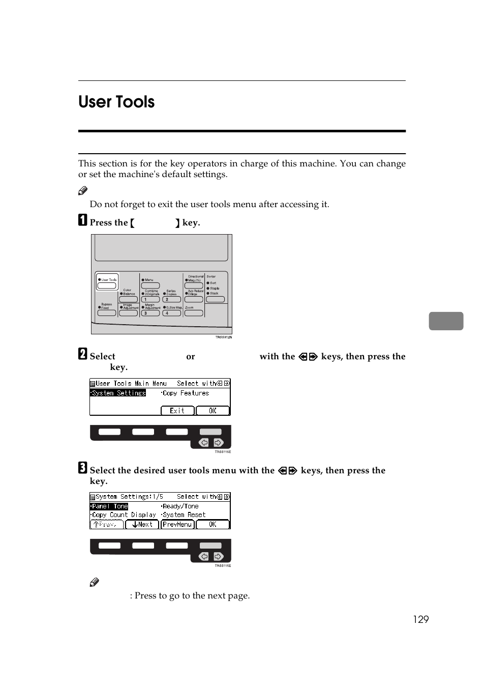 User tools, Accessing the user tools, 6user tools | Lanier 5625 User Manual | Page 141 / 180