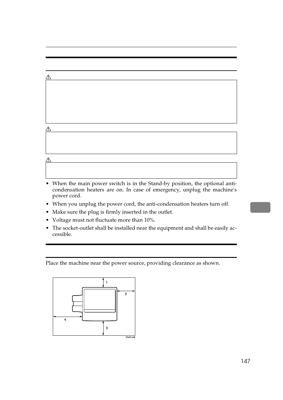 Power connection, Access to machine, Power connection access to machine | Lanier 5625 User Manual | Page 159 / 180