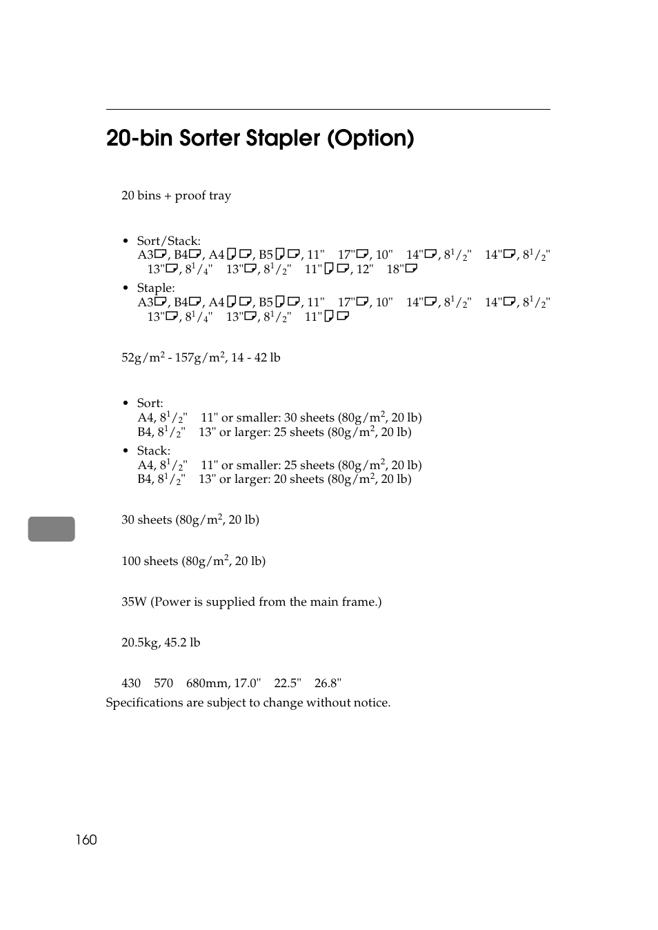 Bin sorter stapler (option) | Lanier 5625 User Manual | Page 172 / 180