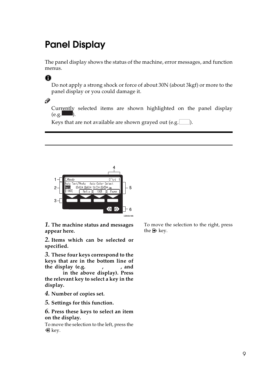 Panel display, Layout and keys | Lanier 5625 User Manual | Page 21 / 180