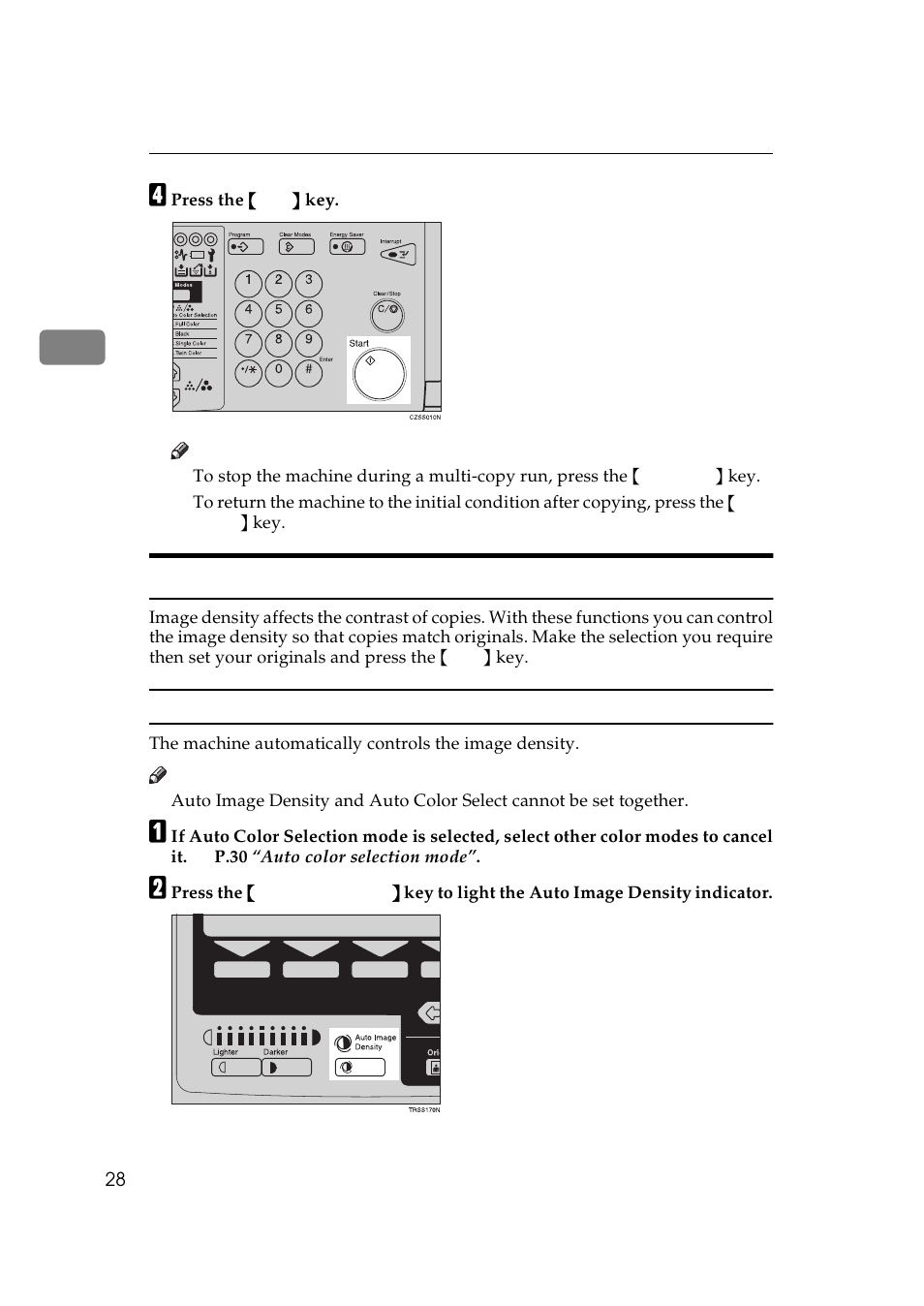 Adjusting copy image density | Lanier 5625 User Manual | Page 40 / 180