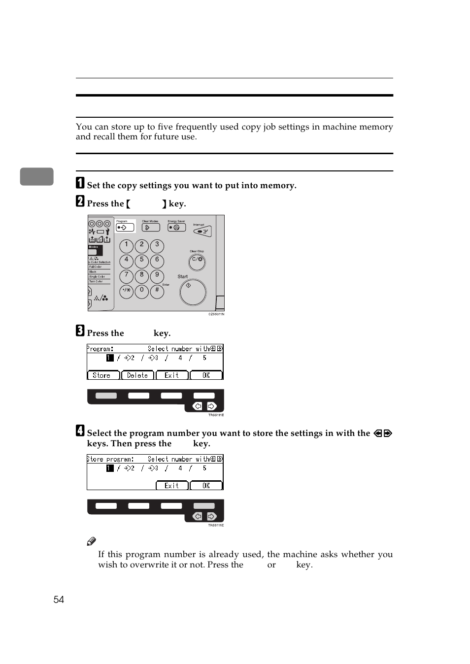 Program | Lanier 5625 User Manual | Page 66 / 180