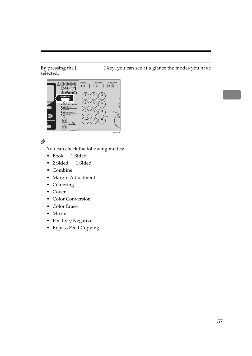 Check modes | Lanier 5625 User Manual | Page 69 / 180