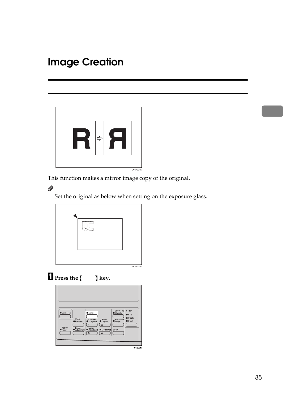Image creation, Mirror, 2image creation | Lanier 5625 User Manual | Page 97 / 180