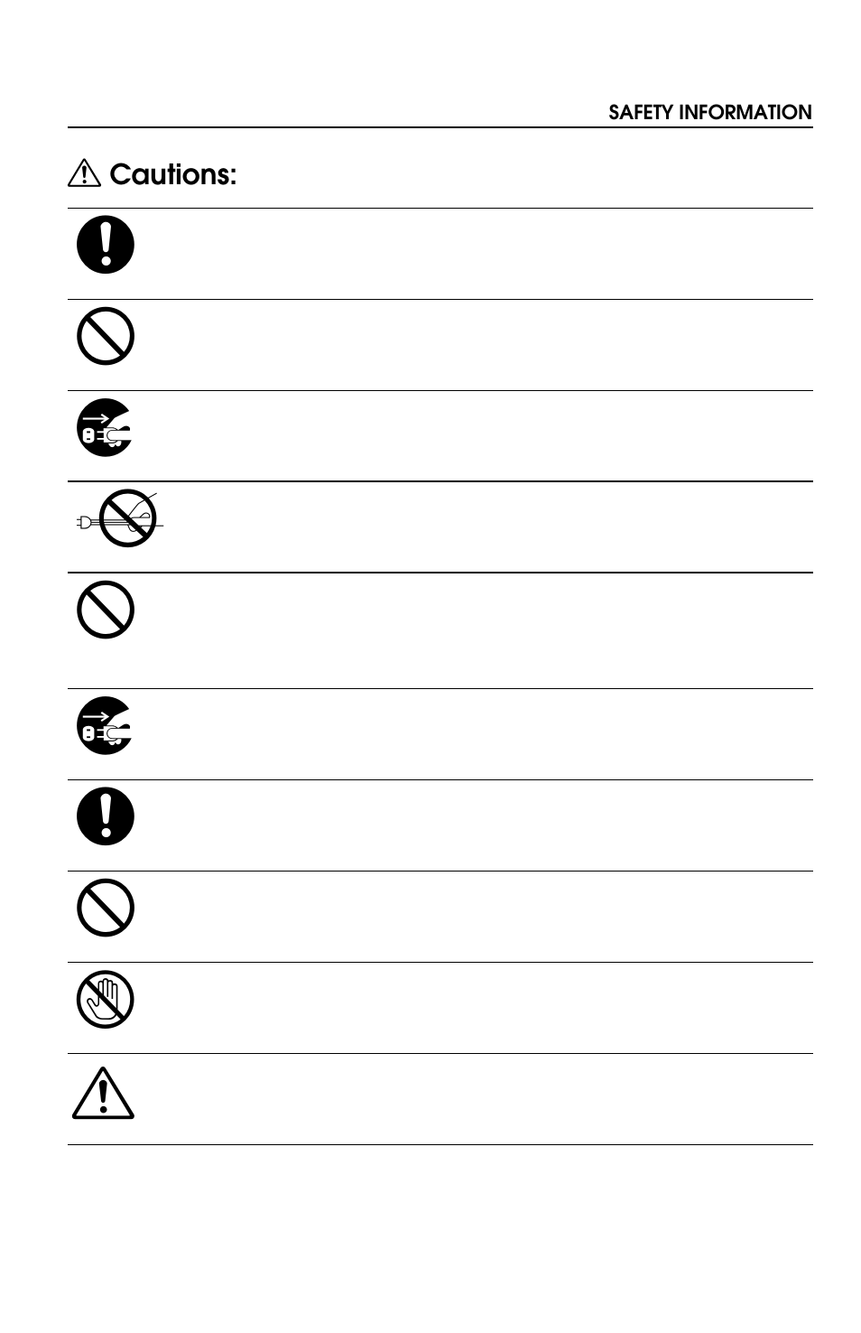 Cautions | Lanier LW 210 User Manual | Page 5 / 72