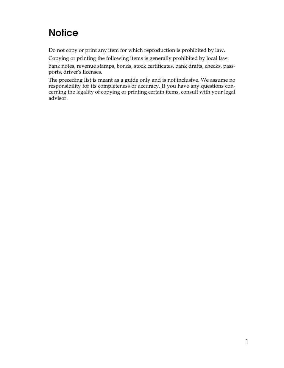 Notice | Lanier LD235 User Manual | Page 11 / 134