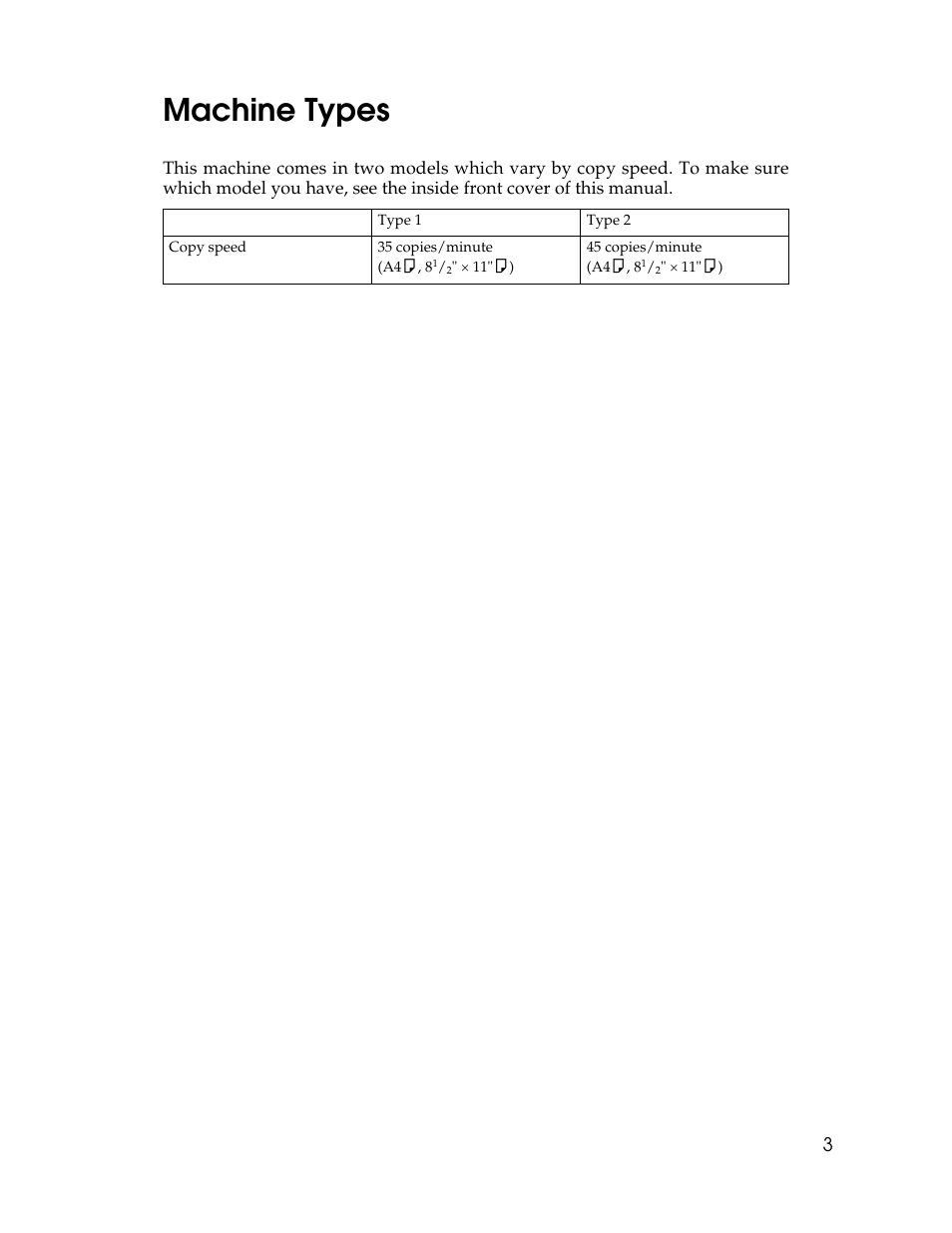 Machine types | Lanier LD235 User Manual | Page 13 / 134