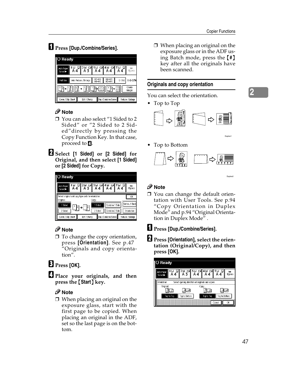 Originals and copy orientation | Lanier LD235 User Manual | Page 57 / 134