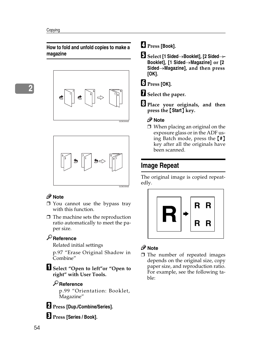 How to fold and unfold copies to make a magazine, Image repeat | Lanier LD235 User Manual | Page 64 / 134