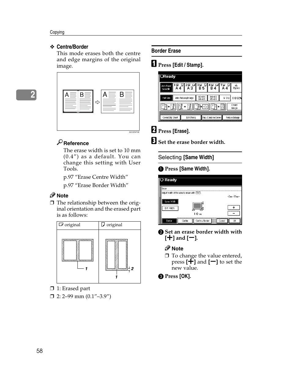 Border erase | Lanier LD235 User Manual | Page 68 / 134