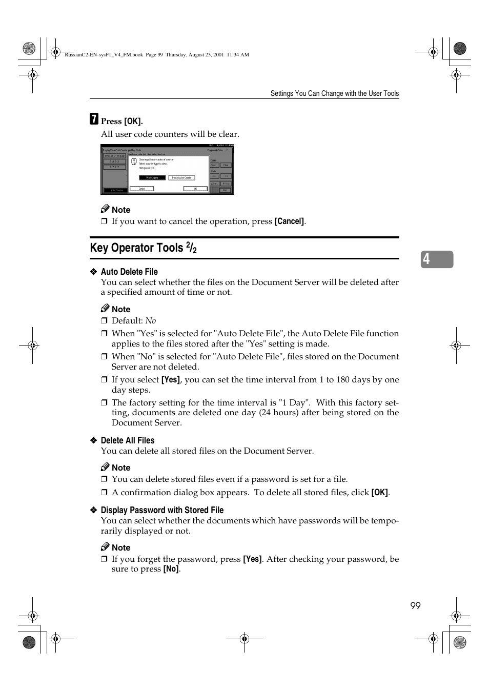 Key operator tools 2 /2, Key operator tools | Lanier 5622 AG User Manual | Page 112 / 118