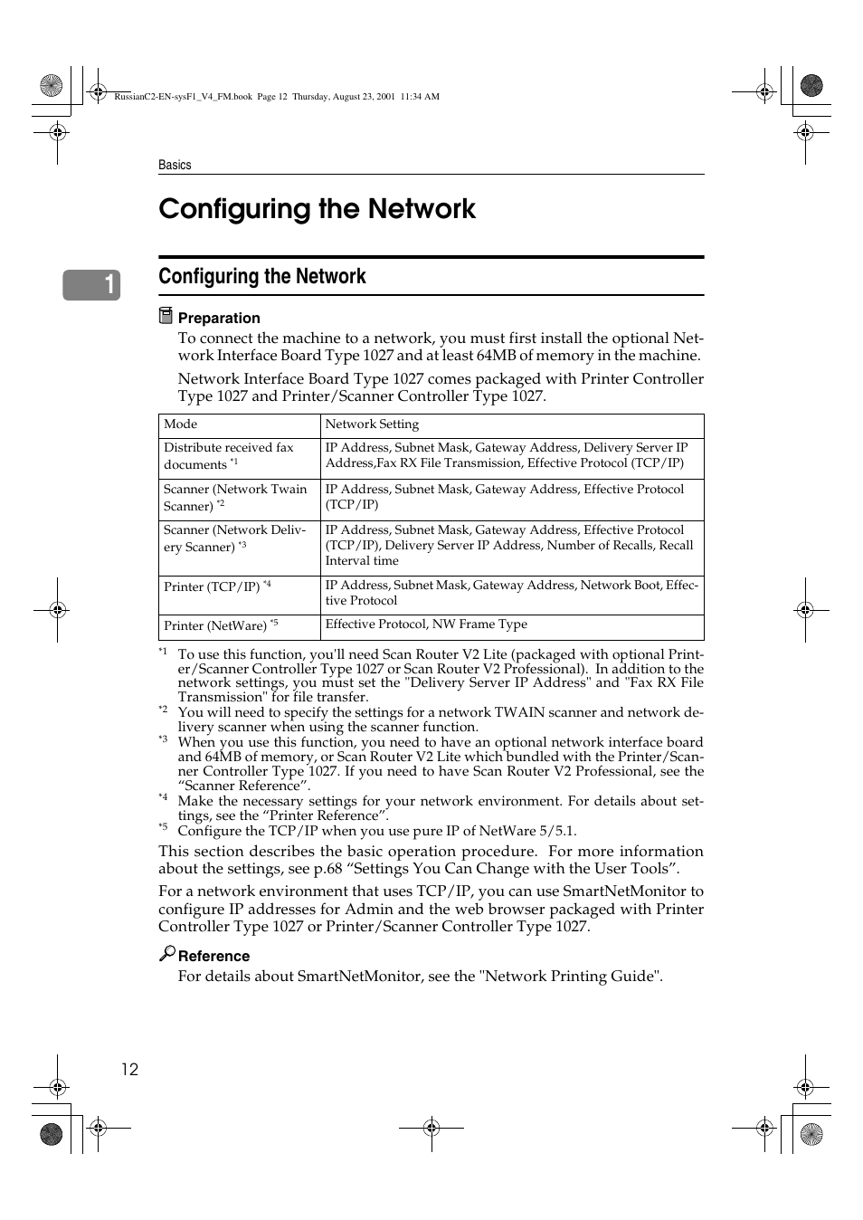 Configuring the network, 1configuring the network | Lanier 5622 AG User Manual | Page 25 / 118