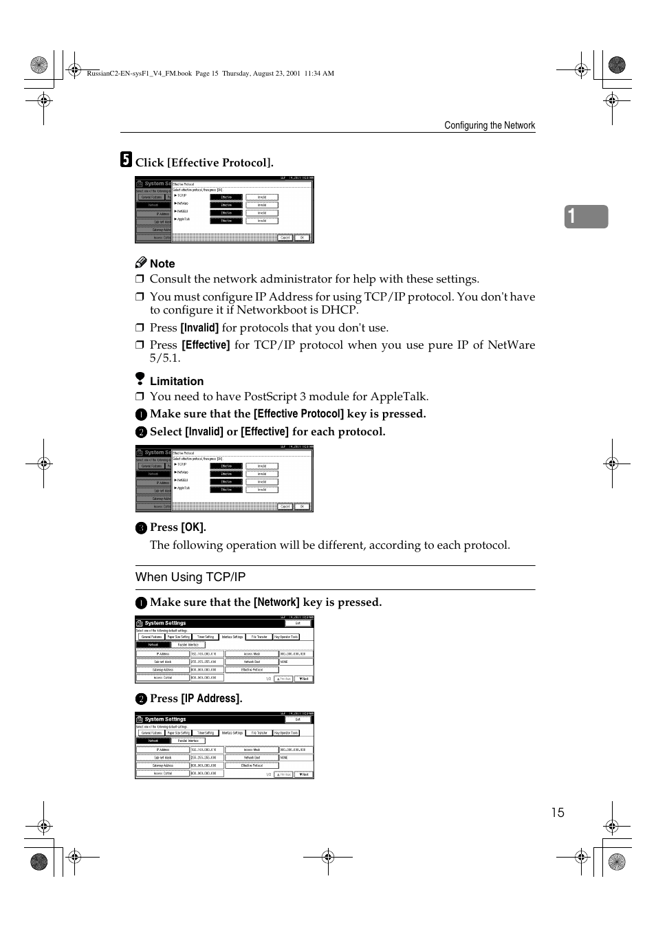 When using tcp/ip | Lanier 5622 AG User Manual | Page 28 / 118