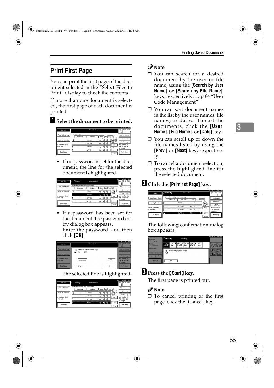 Print first page | Lanier 5622 AG User Manual | Page 68 / 118