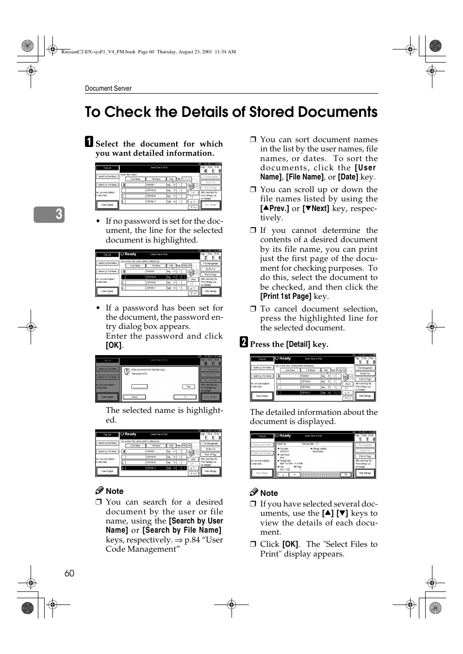 To check the details of stored documents, 3to check the details of stored documents | Lanier 5622 AG User Manual | Page 73 / 118