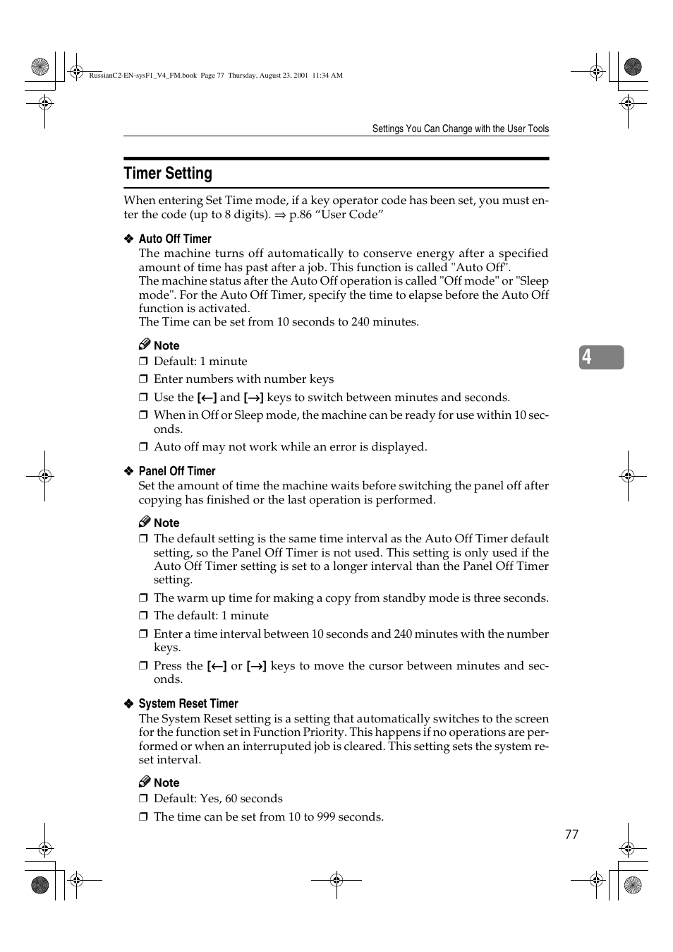 Timer setting | Lanier 5622 AG User Manual | Page 90 / 118