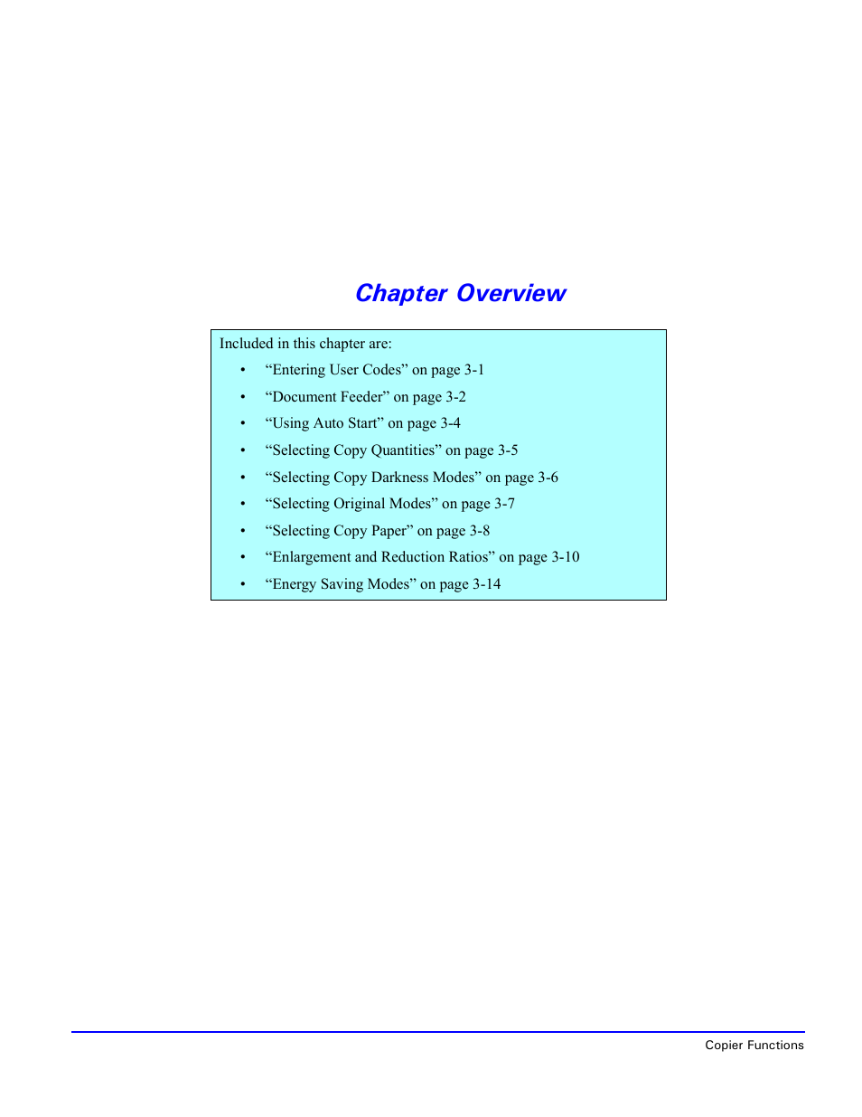 Chapter overview | Lanier 5518 User Manual | Page 22 / 97