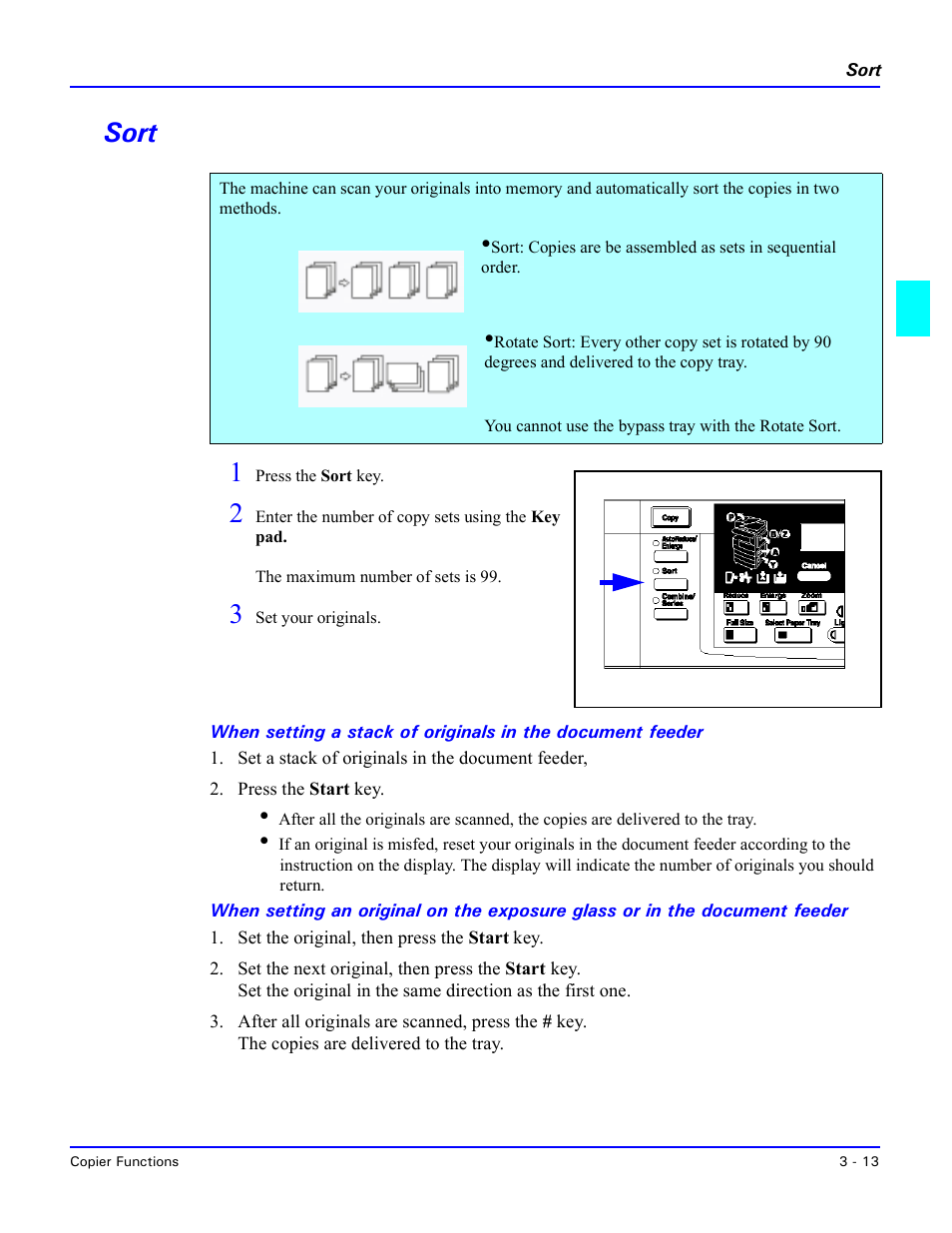 Sort, Sort -13, Sort 1 | Lanier 5518 User Manual | Page 35 / 97