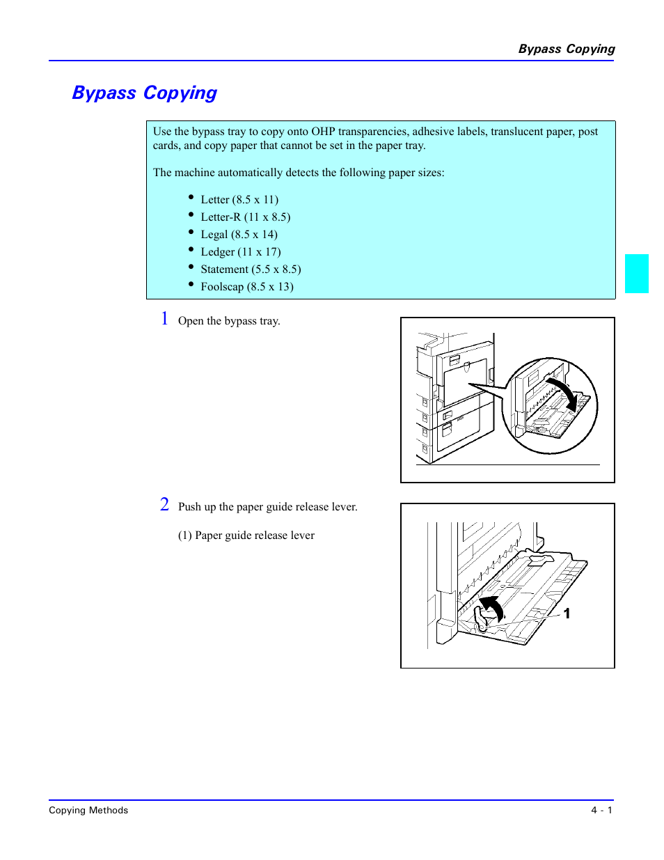 Bypass copying, Bypass copying -1, Bypass copying 1 | Lanier 5518 User Manual | Page 39 / 97