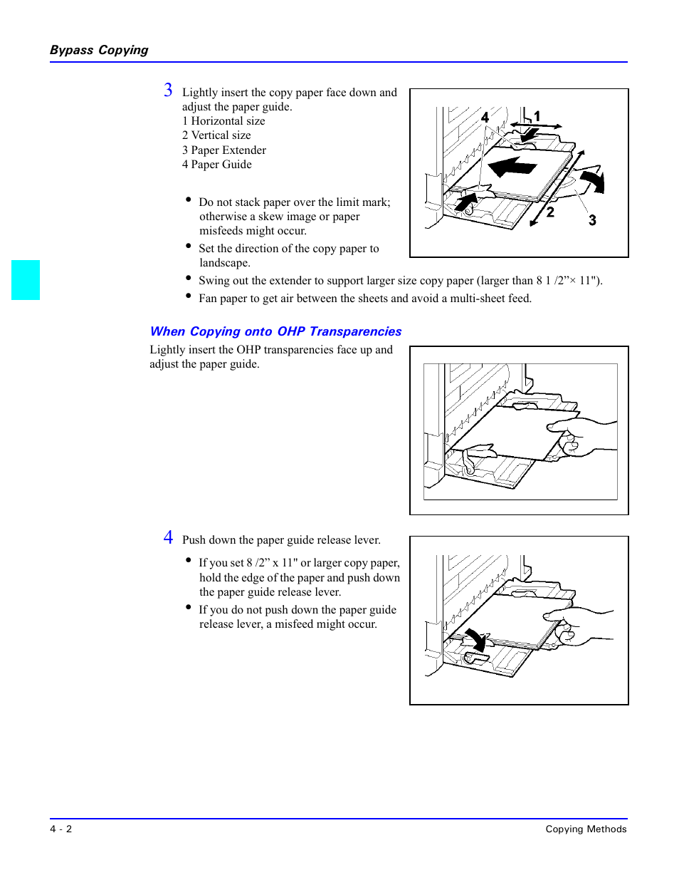 When copying onto ohp transparencies | Lanier 5518 User Manual | Page 40 / 97