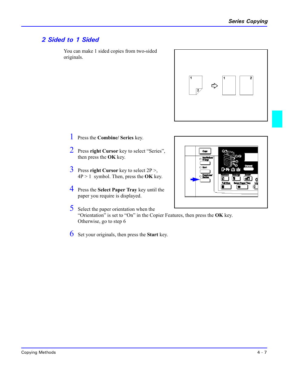 2 sided to 1 sided, 2 sided to 1 sided -7 | Lanier 5518 User Manual | Page 45 / 97