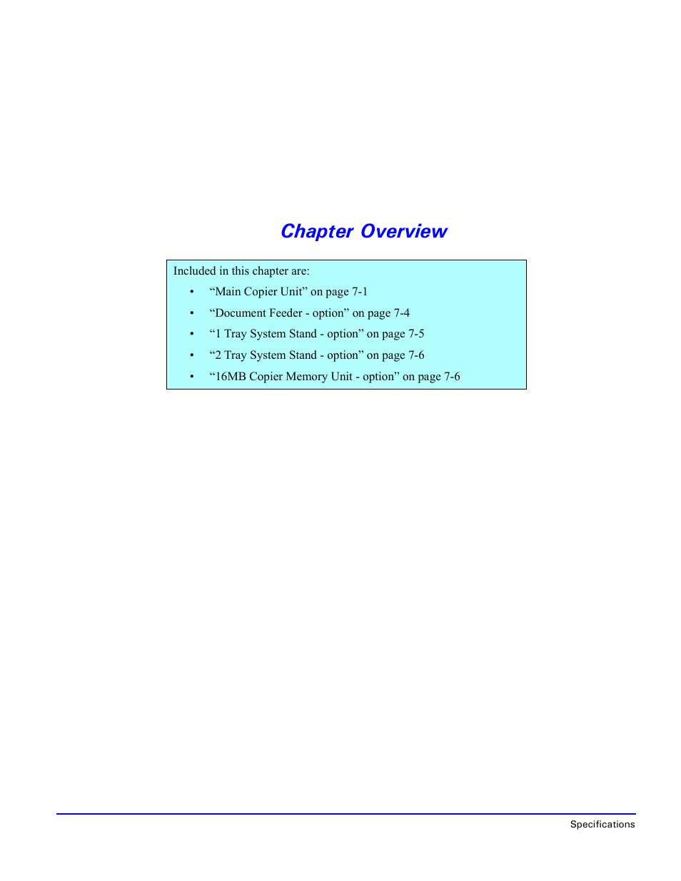 Chapter overview | Lanier 5518 User Manual | Page 74 / 97