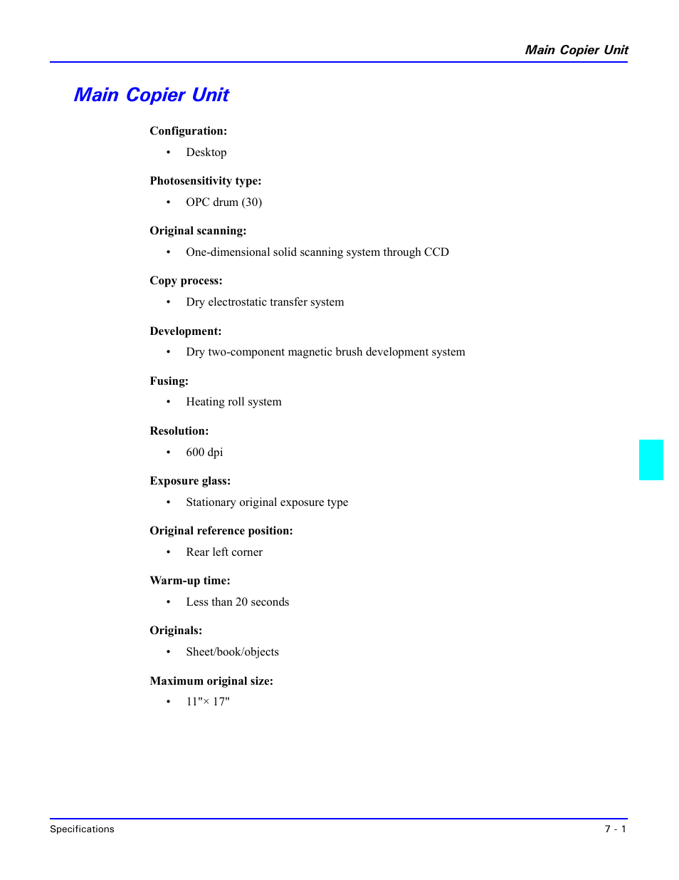 Main copier unit, Main copier unit -1 | Lanier 5518 User Manual | Page 75 / 97