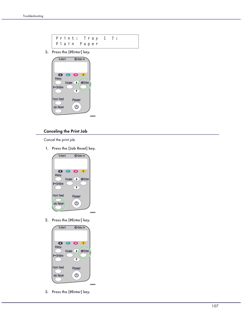 Canceling the print job | Lanier GX3050 User Manual | Page 110 / 265