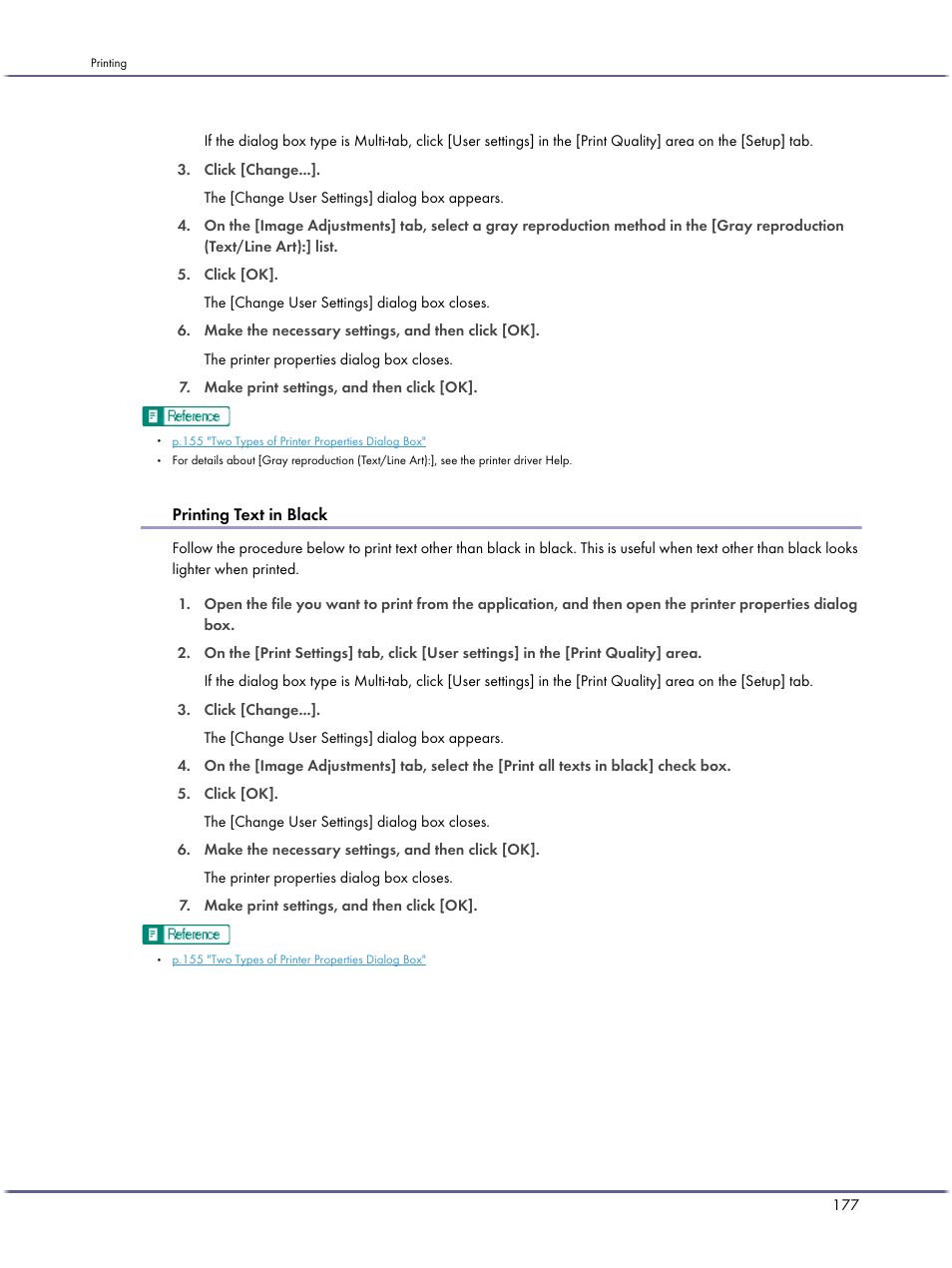 Printing text in black | Lanier GX3050 User Manual | Page 180 / 265