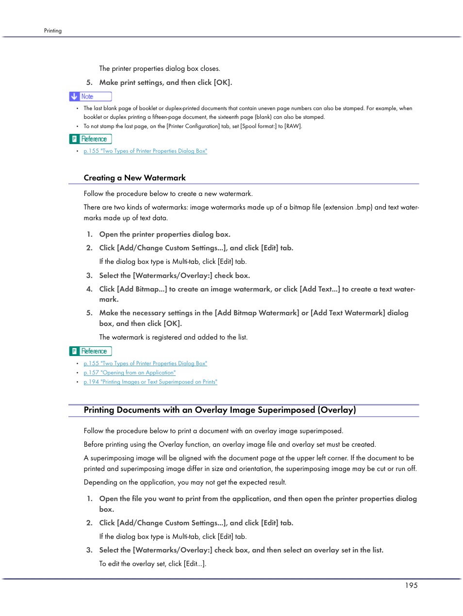 Creating a new watermark | Lanier GX3050 User Manual | Page 198 / 265