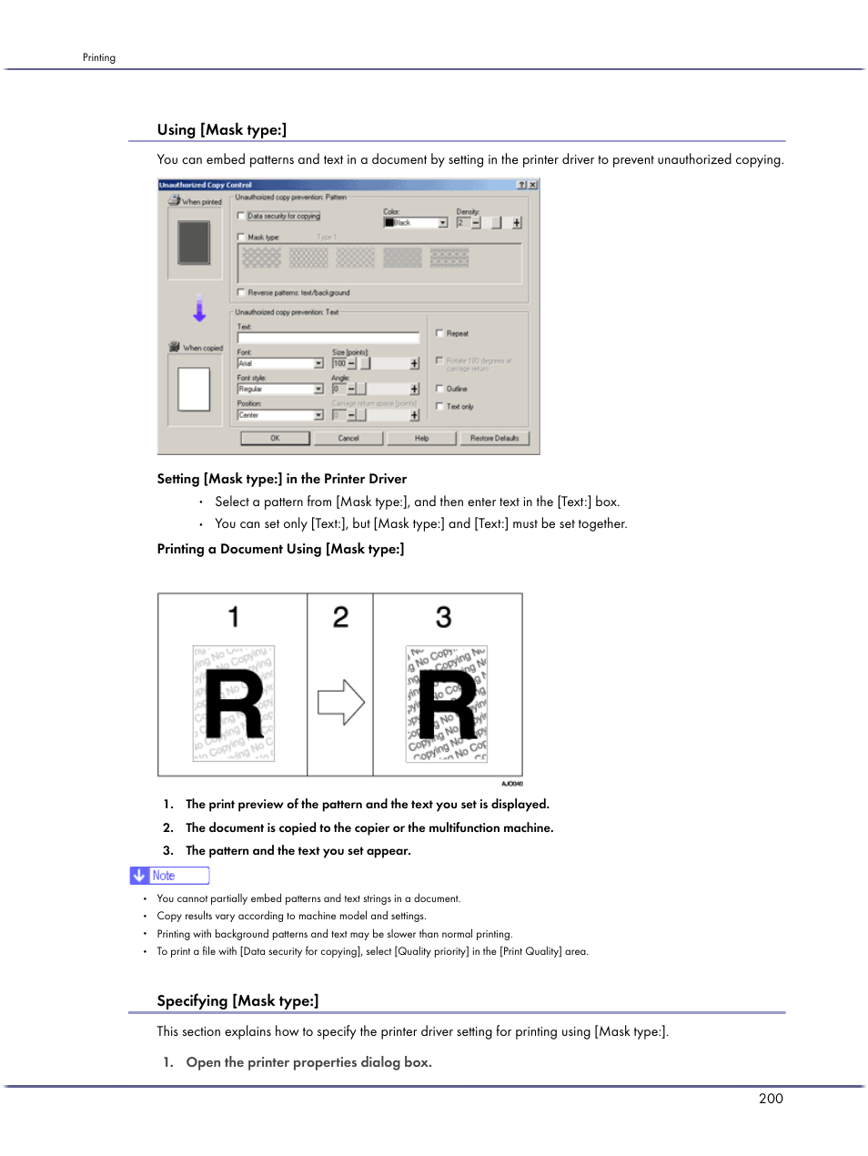 Using [mask type, Specifying [mask type | Lanier GX3050 User Manual | Page 203 / 265