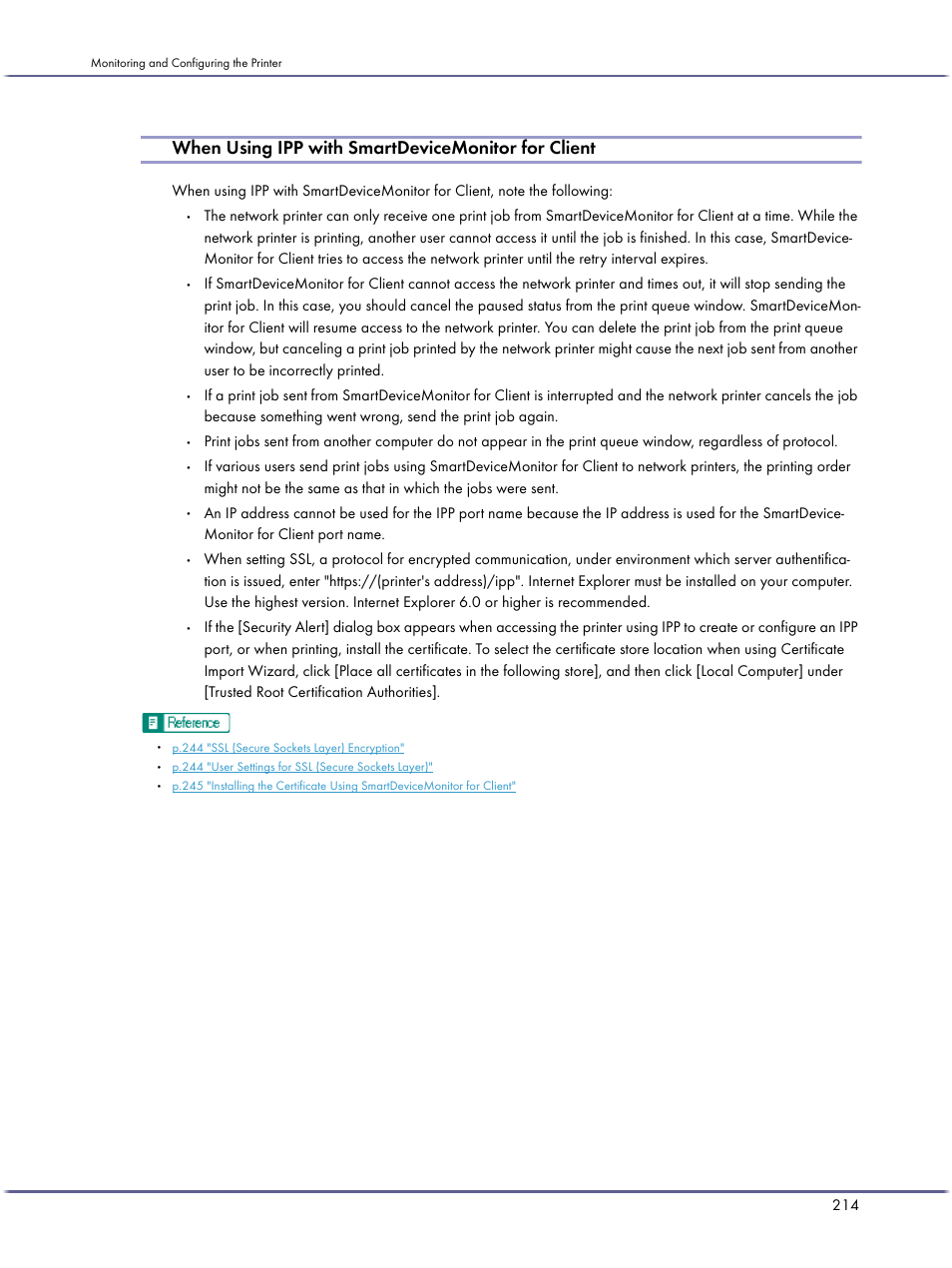 When using ipp with smartdevicemonitor for client | Lanier GX3050 User Manual | Page 217 / 265