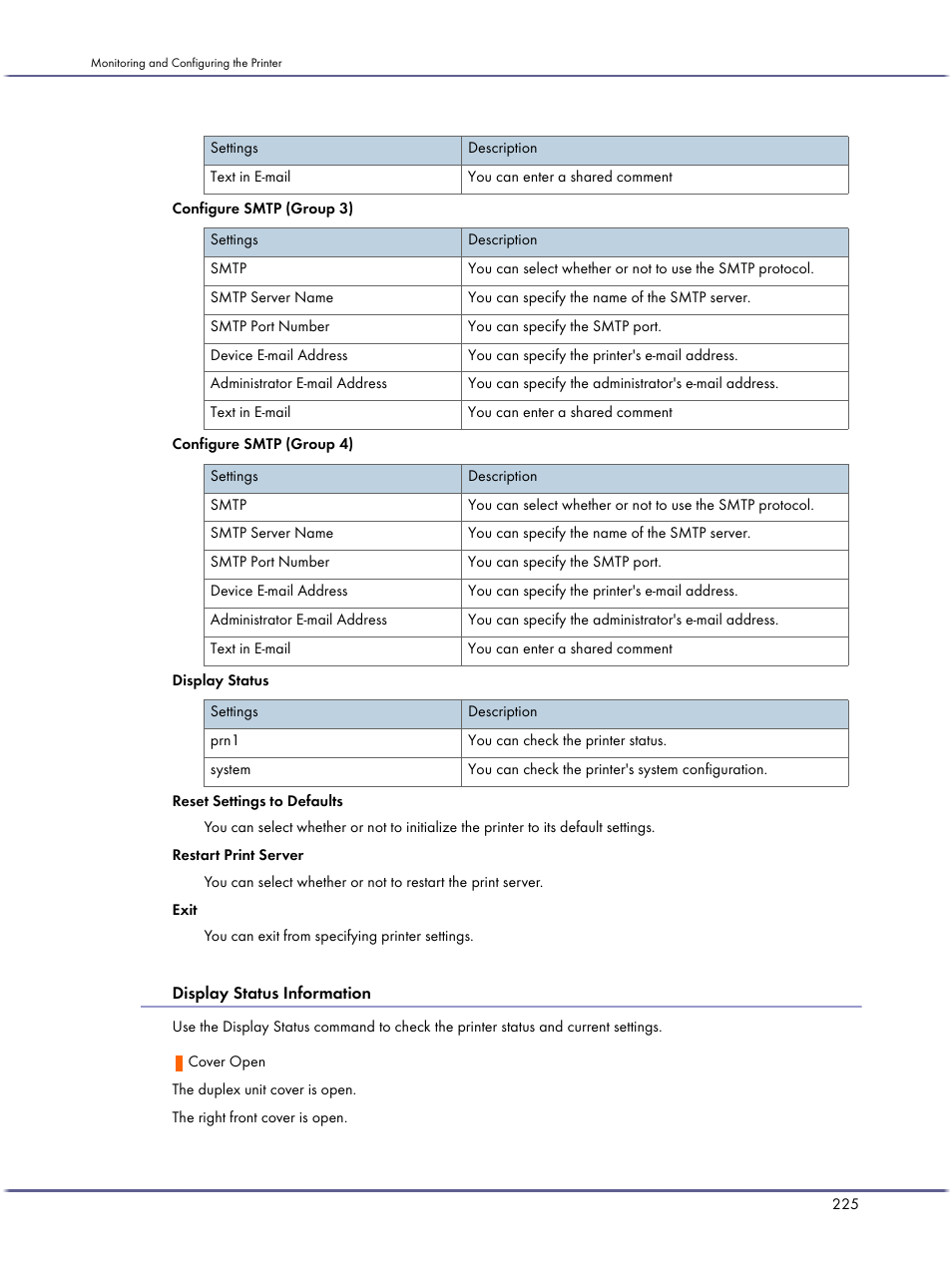 Display status information | Lanier GX3050 User Manual | Page 228 / 265