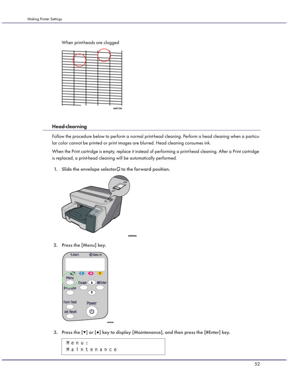 Head-clearning | Lanier GX3050 User Manual | Page 55 / 265