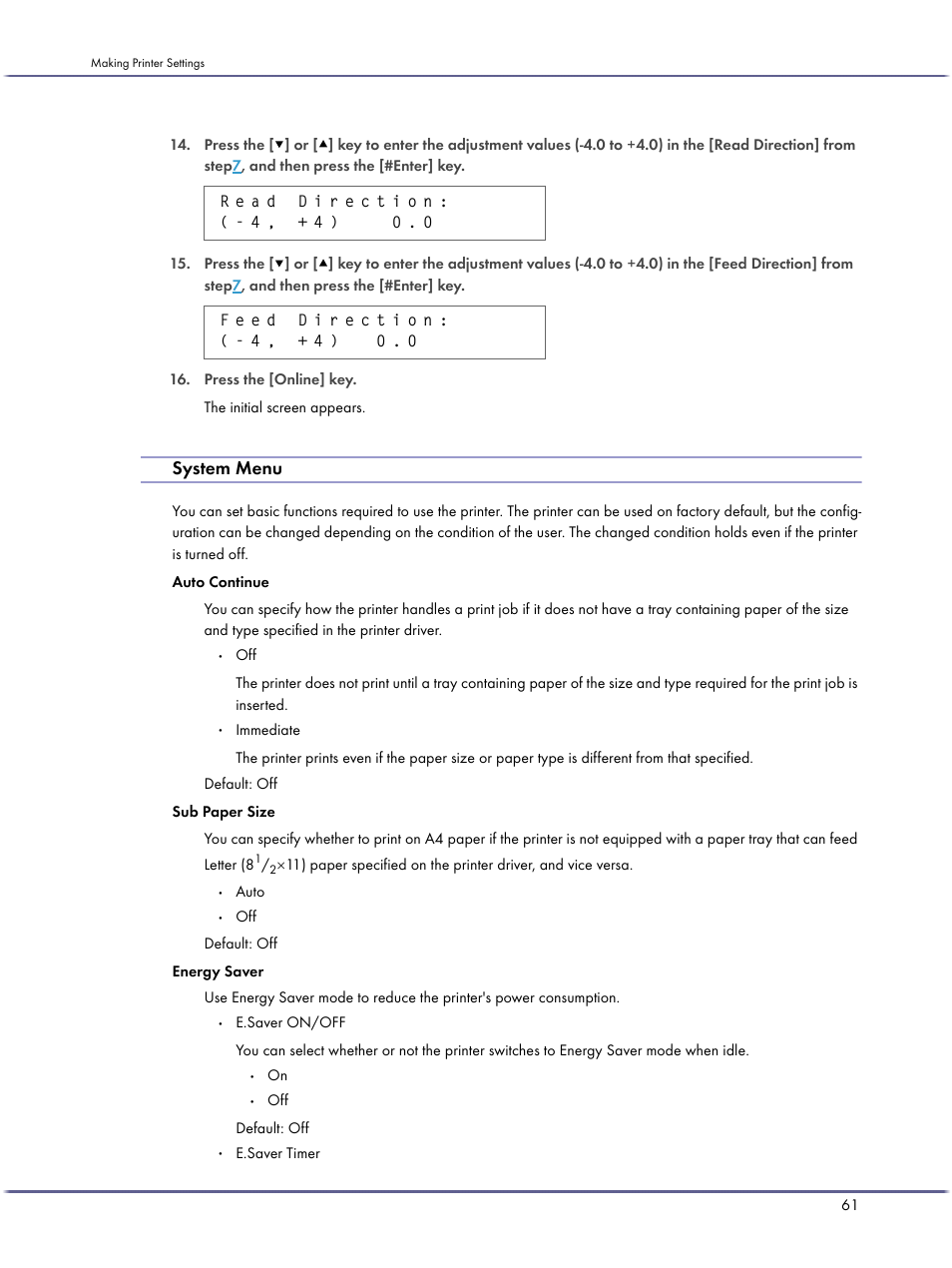 System menu | Lanier GX3050 User Manual | Page 64 / 265