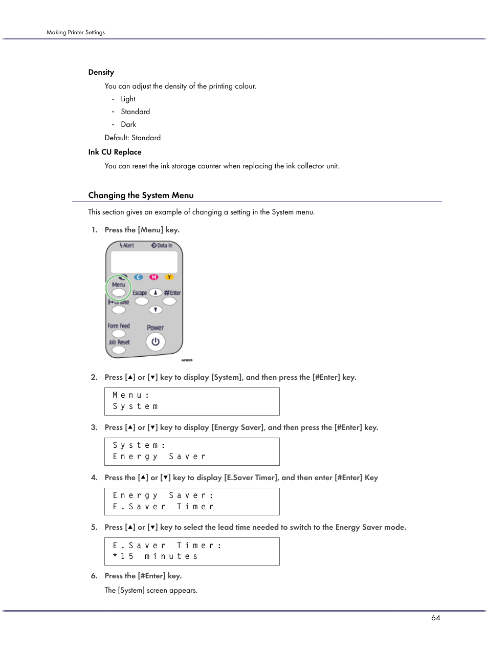 Changing the system menu | Lanier GX3050 User Manual | Page 67 / 265