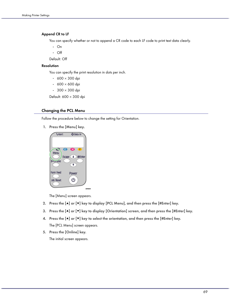 Changing the pcl menu | Lanier GX3050 User Manual | Page 72 / 265