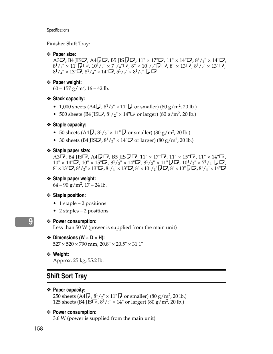 Shift sort tray | Lanier LD230 User Manual | Page 170 / 182