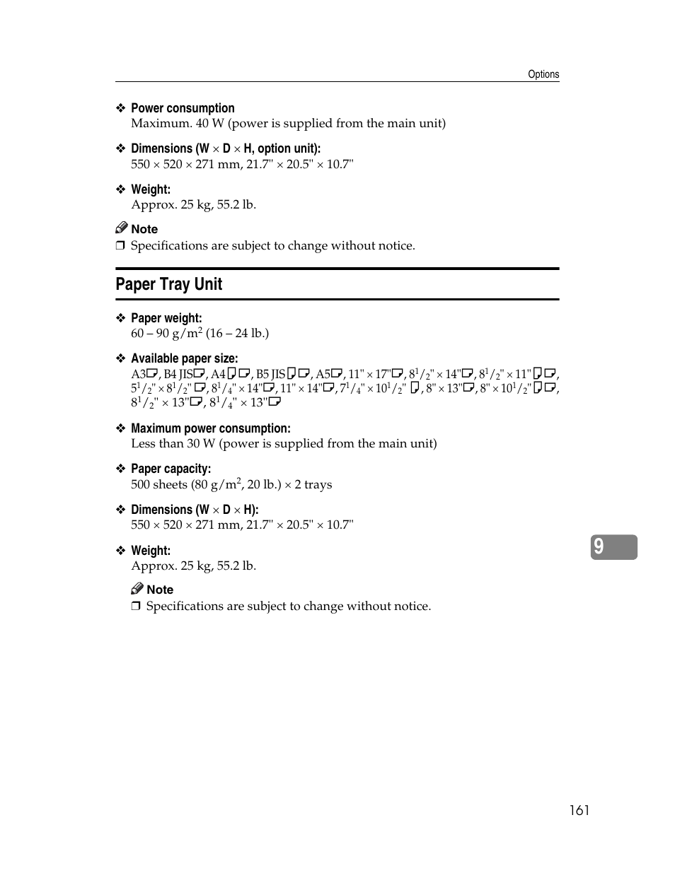Paper tray unit | Lanier LD230 User Manual | Page 173 / 182