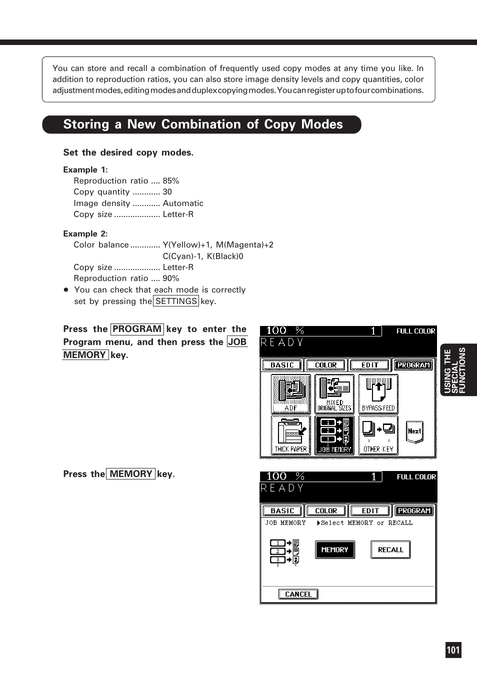 Job memory | Lanier DIGITAL COLOR PRINTER/COPIER 5722 User Manual | Page 104 / 173