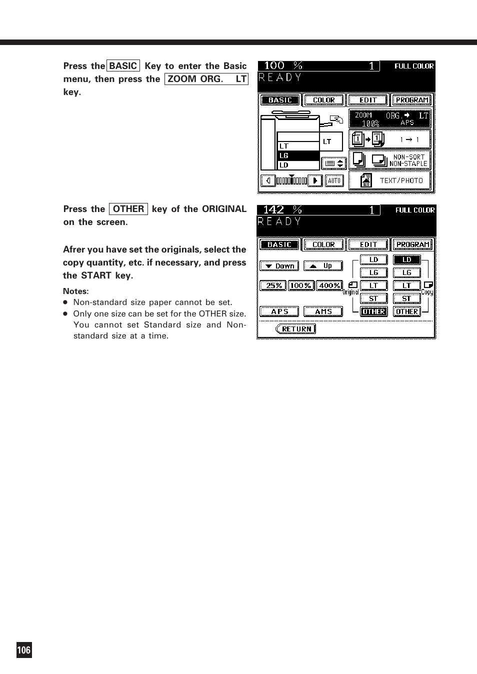 Copying using paper of other sizes (cont.) | Lanier DIGITAL COLOR PRINTER/COPIER 5722 User Manual | Page 109 / 173