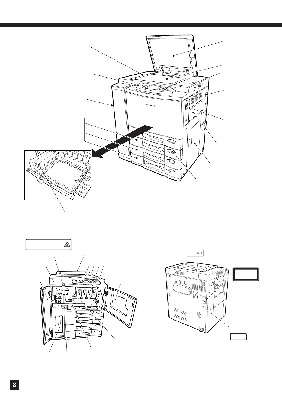 Names of the main components | Lanier DIGITAL COLOR PRINTER/COPIER 5722 User Manual | Page 11 / 173