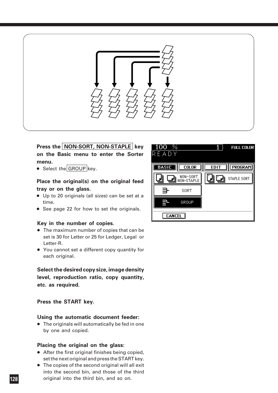 Group copying | Lanier DIGITAL COLOR PRINTER/COPIER 5722 User Manual | Page 133 / 173