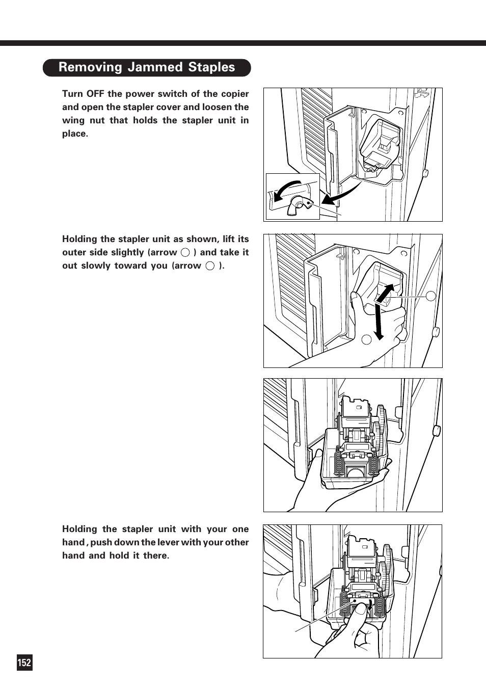 Removing jammed staples | Lanier DIGITAL COLOR PRINTER/COPIER 5722 User Manual | Page 157 / 173