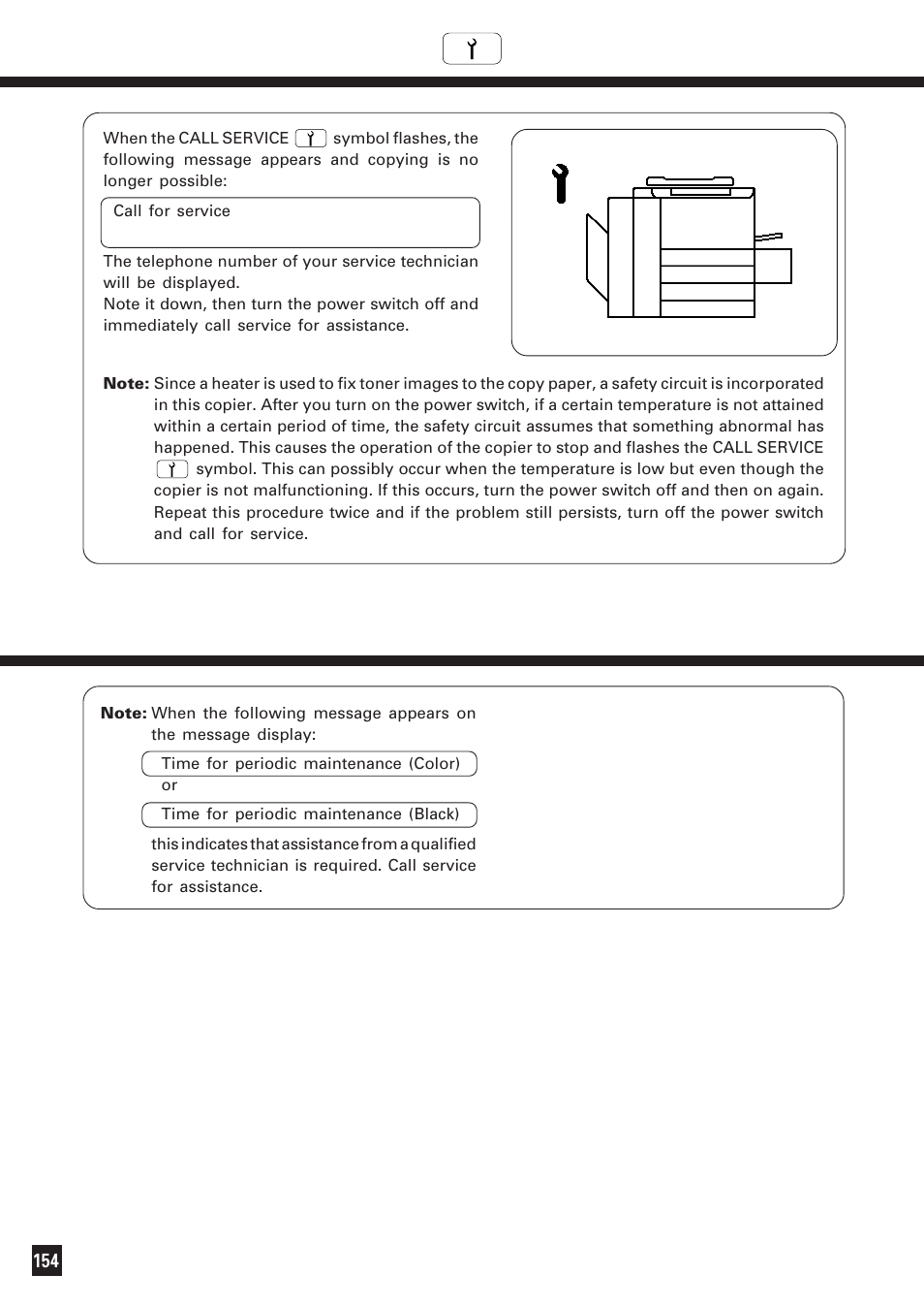 Call service symbol, Periodic maintenance, Call service symbol 8. periodic maintenance | Lanier DIGITAL COLOR PRINTER/COPIER 5722 User Manual | Page 159 / 173