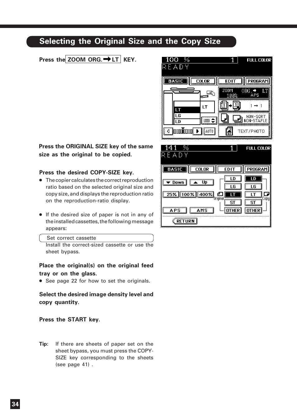 Reduction and enlargement copying (cont.) | Lanier DIGITAL COLOR PRINTER/COPIER 5722 User Manual | Page 37 / 173