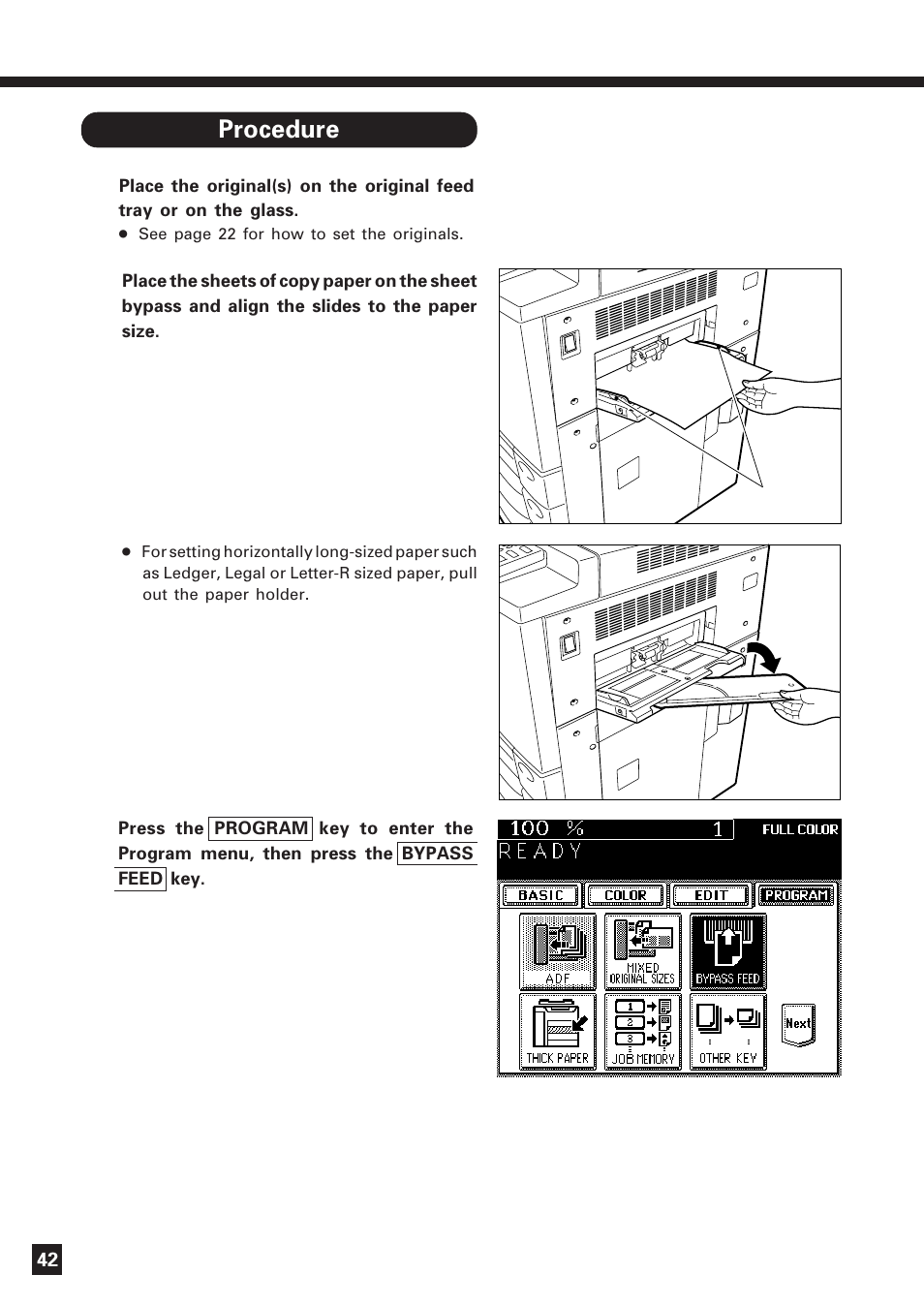 Bypass copying (thick paper/ohp film) (cont.) | Lanier DIGITAL COLOR PRINTER/COPIER 5722 User Manual | Page 45 / 173